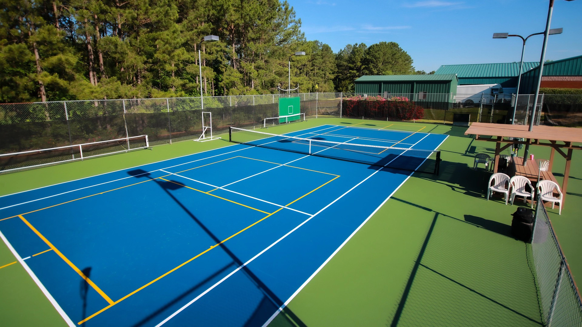Pickleball webcam hosting system showing live court play and tournaments
